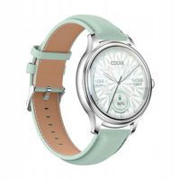 COLMI L28 Smartwatch Zegarek Srebrno-Zielony + Zielony Skórzany Pasek