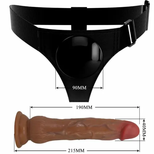 pretty love kyton brązowy system uprzęży z funkcją wibracji 19 cm na Arena.pl