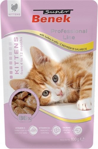 Benek Saszetki dla Kota Junior Kitten MIX SMAKÓW w Galarecie i Sosie 24x100 na Arena.pl