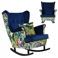 Fotel uszak Ari Print Duo bujany skandynawski Family Meble tropic blue