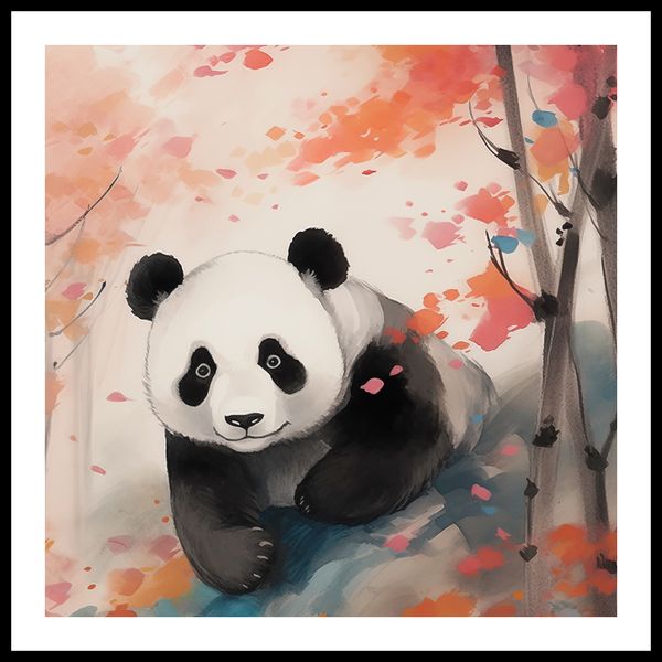 Plakat 50x50cm Panda wśród Klonów zdjęcie 3