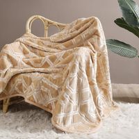 Koc akrylowy tłoczony VITO 160x200 geometryczny wzór beżowy