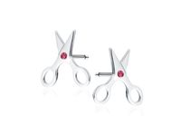 RODOWANE KOLCZYKI CELEBRYTKI NOŻYCZKI CYRKONIE