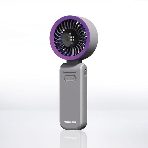 PRZENOŚNY WIATRAK MINI WENTYLATOR BIURKOWY CICHY RĘCZNY 3600mAh 100 trybu na Arena.pl