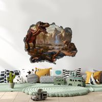 Naklejka Na Ścianę DLA DZIECI DINOZAURY Wodospady Dżungla 80cm x 60cm