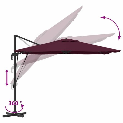 Parasol Roma Czerwony 286 x 285 x 265 cm Poliester i aluminium na Arena.pl
