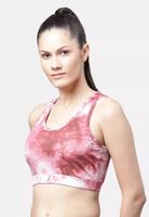 Czerwony damski biustonosz sportowy do biegania Tie N Dye 48/50