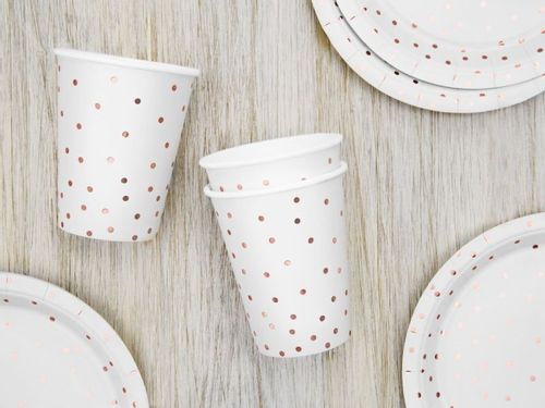Kubeczki (Kubki), Kropki, białe, 260 ml, 6 szt. na Arena.pl