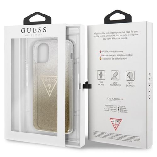 Guess Solid Glitter Triangle - Etui do iPhone 11 Pro Max (Gold)) na Arena.pl