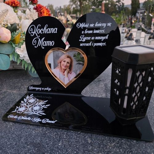 WIECZNY ZNICZ SOLARNY LED Ze Zdjęciem Cmentarz dla Mamy Taty Babci Dziadka na Arena.pl