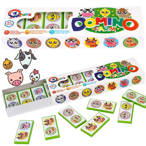 Gra Edukacyjna Dla Dzieci Domino Farma Technok 3312 na Arena.pl