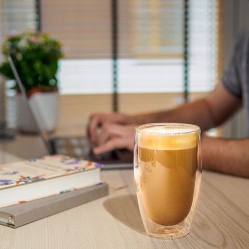 Kubek szklanka termiczna 450ml do kawy napojów Wessper 450ml podwójne dno na Arena.pl