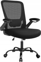 2 x KRZESŁO FOTEL BIUROWY ZE SKŁADANYMI PODŁOKIETNIKAMI ERGONOMICZNY OBROTO