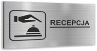 Tabliczka informacyjna napis tekst RECEPCJA Tblica nierdzewna SREBRNA