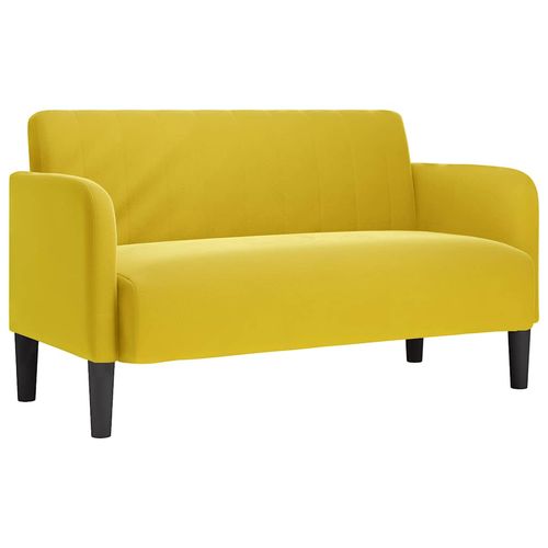 Sofa dwuosobowa żółta 109 cm aksamitna na Arena.pl