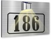 TABLICZKA ADRESOWA srebrna numer posesji domu 40x30 lampka LED solarna