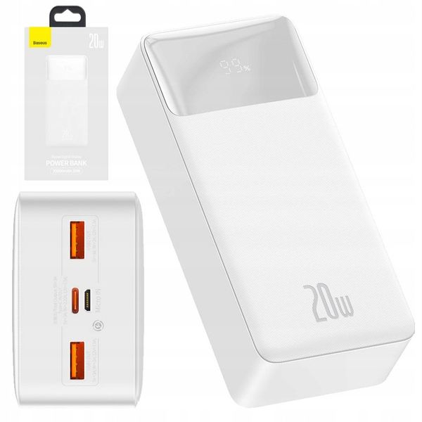 BASEUS POWERBANK DUŻY POJEMNY 30000mAh 20W SZYBKI POWER BANK 2X USB USB-C zdjęcie 1