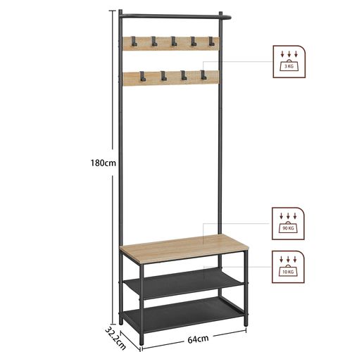 Wieszak Stojak na Ubrania - sonoma - HSR411B11 na Arena.pl