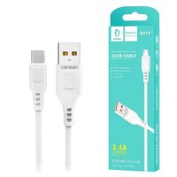 Denmen Kabel D01 USB - microUSB 2.4A 12W 1m Quick Charge QC3.0 Biały  D01