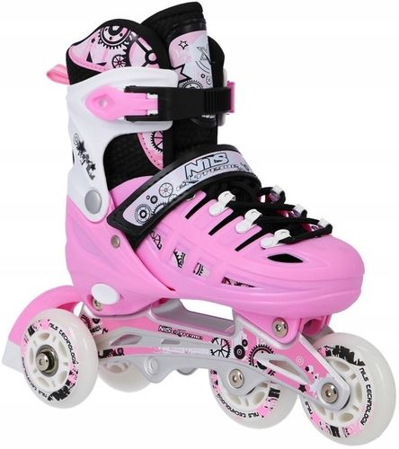 NILS 4w1 Łyżworolki Rolki Regulowane Wrotki Dziecięce Rekreacyjne 31-34 na Arena.pl