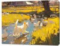 Obraz 90x70cm Słońce na Wsi