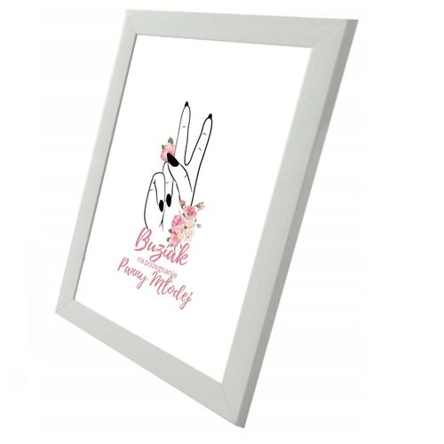 pamiątkowy czarny plakat "buziaki na pożegnanie panny młodej" w ramce. na Arena.pl