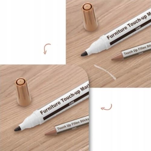 ZESTAW DO NAPRAWY PANELI MEBLI 27 sztuk MARKERY WOSKI + LAKIER UV na Arena.pl