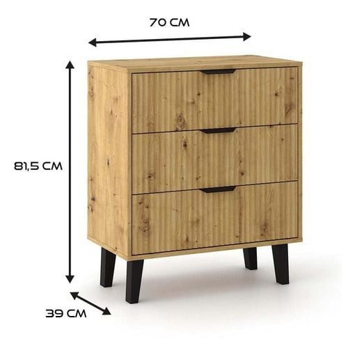 Komoda Scandi 3S SLIM DĄB ARTISAN na Arena.pl
