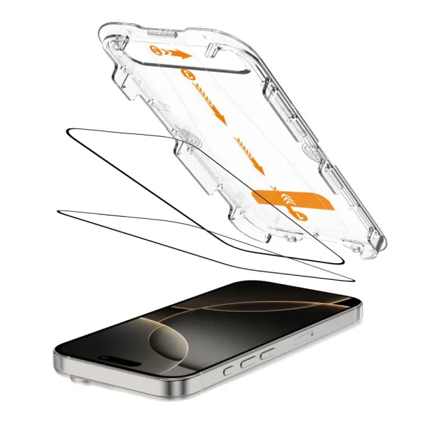 szkło hartowane tech-protect quick set+ 2-pack na iphone 16 pro zdjęcie 2