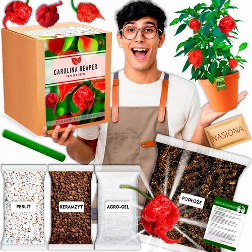 Papryka Carolina Reaper HP22B Red nasiona Zestaw do uprawy XXL Bardzo Ostra na Arena.pl