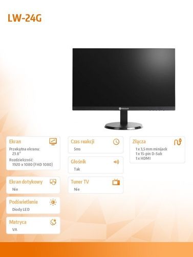Monitor LW-24G 23.5 cala czarny na Arena.pl