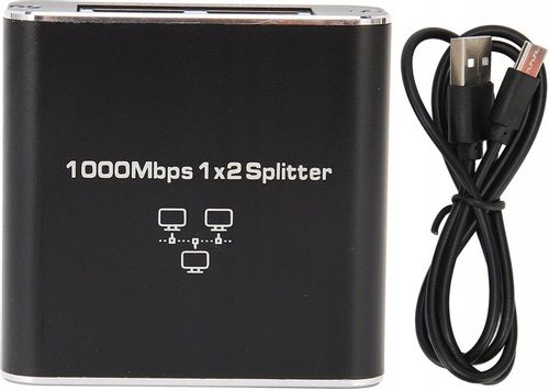 SPLITTER LAN 1x2 ADAPTER ROZDZIELACZ SWITCH 2xRJ45 ETHERNET 1000Mb GIGABIT na Arena.pl