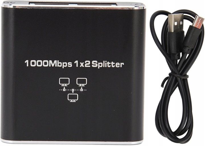 SPLITTER LAN 1x2 ADAPTER ROZDZIELACZ SWITCH 2xRJ45 ETHERNET 1000Mb GIGABIT zdjęcie 4