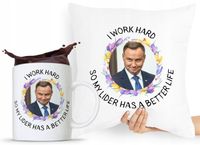 Zestaw Poduszka + Kubek Prezent Andrzej Duda Pis Z Nadrukiem Ze Zdjęciem