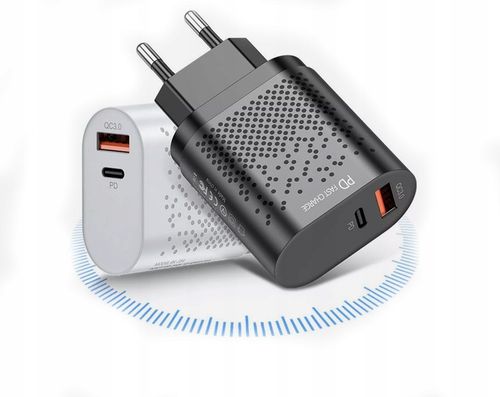 ZESTAW | SZYBKA ŁADOWARKA SIECIOWA USB TYPE-C + KABEL TYPE C | PD20W 3000mA na Arena.pl
