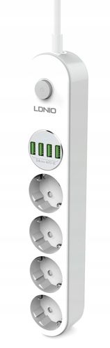 Listwa zasilająca Ldnio SE4432 z ładowarką USB na Arena.pl