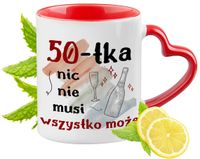 50 Urodziny Czerwony Z Uszkiem W Kształcie Serca Na Prezent