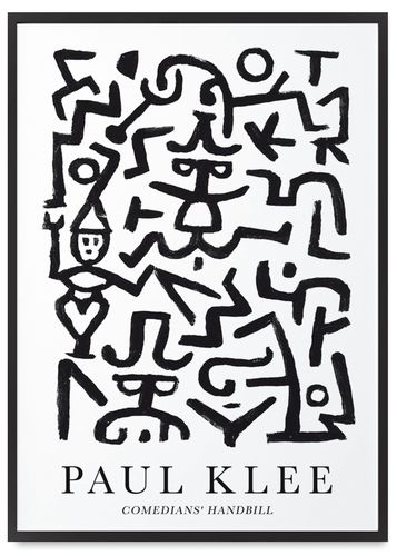 Plakat Paul Klee czarnobiały 50x70 cm w czarnej ramie na Arena.pl