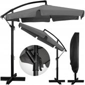 PARASOL OGRODOWY DUŻY SKŁADANY Z WYSIĘGNIKIEM FALBANĄ SOLIDNY 350cm SOLIDNY