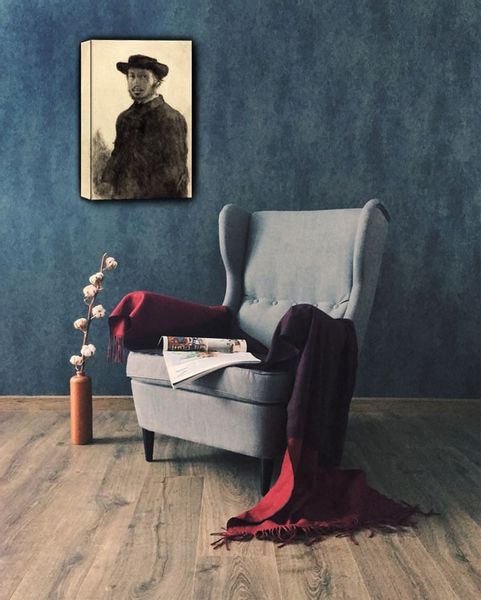 Autoportret1857, Edgar Degas - obraz na płótnie 90x120 cm zdjęcie 2