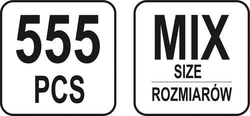 zestaw zawleczek prostych 555szt mix - yt-06873 na Arena.pl