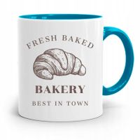 Kubek Błękitny Prezent Dla Piekarza Fresh Baked Z Nadrukiem Ze Zdjęciem