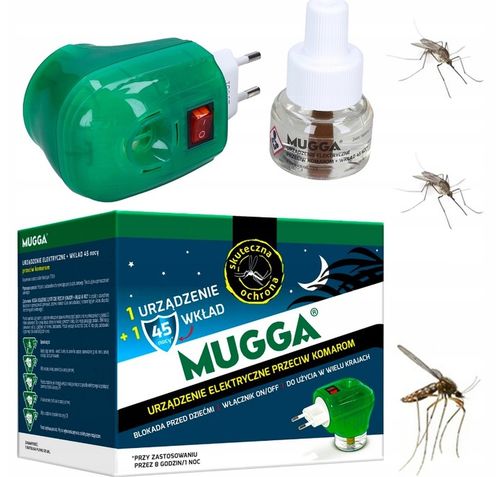 MUGGA Urządzenie elektryczne z wkładem 45 nocy Na komary 35ml do prądu na Arena.pl