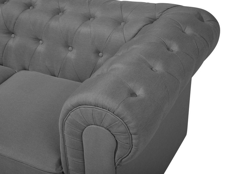 Sofa 3-osobowa szara CHESTERFIELD duża zdjęcie 7