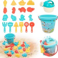 Zabawki do piaskownicy zestaw plażowy 20 el. wiaderko foremki do piasku