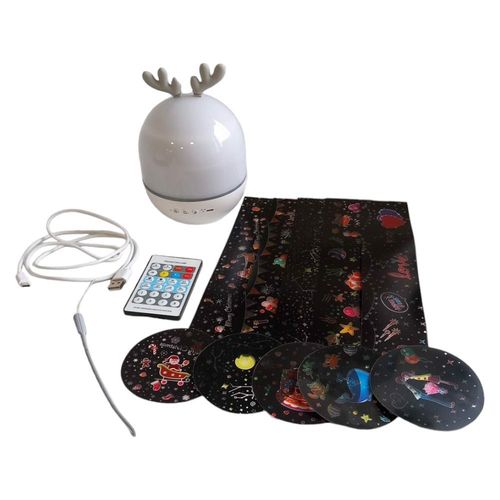 Lampka nocna LED projektor Jeleń z pilotem na Arena.pl