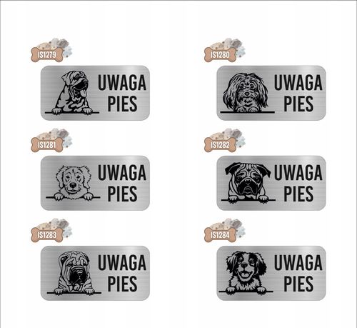 GRAWER Tabliczka nierdzewna laminat 20x10 UWAGA PIES Seter irlandzki na Arena.pl