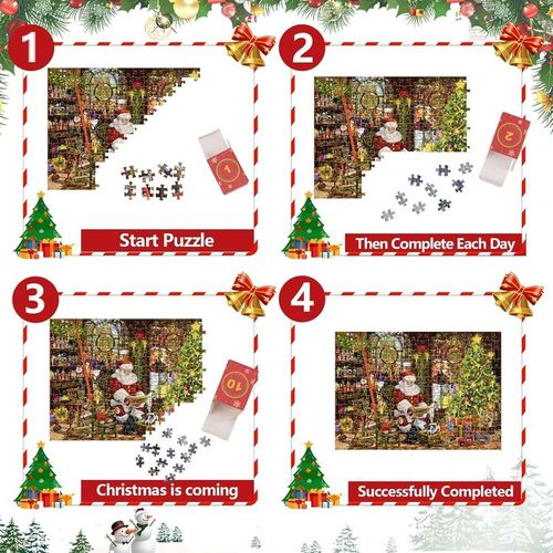 Kalendarz adwentowy dla dzieci puzzle Św. Mikołaj z listem 1008 elementów na Arena.pl