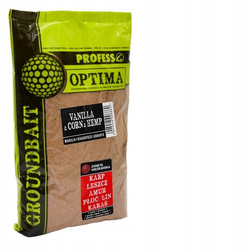 Zanęta Wędkarska PROFESS OPTIMA Wanilia Kukurydza Konopie 1 kg na Arena.pl