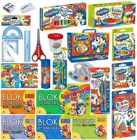 BAMBINO Wyprawka Szkolna DUŻY zestaw plastyczny XXL + teczka 9cm